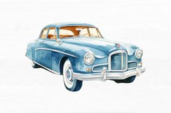 Vintage Cars Watercolor Sublimation Clipart Product Image 6