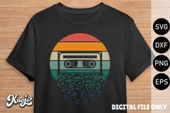 Retro Vintage Cassette Music Note SVG, 80&#039;s, 90&#039;s Music Vibe Product Image 1