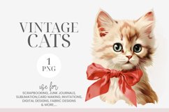 Watercolor Green Eyed Cat Clipart PNG Product Image 1