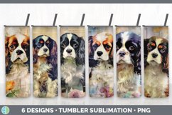 Bundle of six Decoupage Cavalier King Charles Spaniels Tumbler designs.