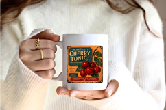 Vintage Cherry Tonic Advertisement Sign PNG Product Image 2