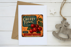 Vintage Cherry Tonic Advertisement Sign PNG Product Image 3