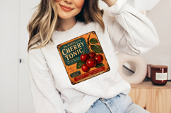 Vintage Cherry Tonic Advertisement Sign PNG Product Image 4