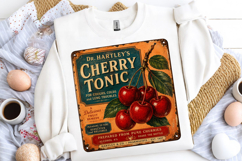 Vintage Cherry Tonic Advertisement Sign PNG Product Image 5