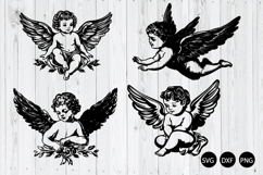 Vintage Cherub SVG, Vintage Christmas Angels SVG Product Image 1