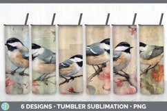 Bundle of six Decoupage Chickadees Tumbler designs.