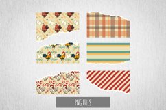 Vintage Chicken Seamless Pattern Torn Paper Product Image 1