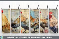 Bundle of six Decoupage Chickens Tumbler designs.