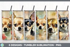 Bundle of six Decoupage Chihuahuas Tumbler designs.