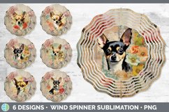 Bundle of six Decoupage Chihuahuas Wind Spinner designs.