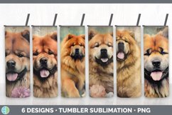 Bundle of six Decoupage Chow Chows Tumbler designs.