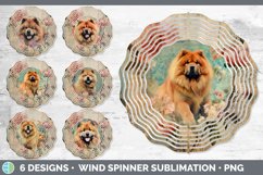 Bundle of six Decoupage Chow Chows Wind Spinner designs.