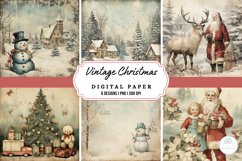 Vintage Christmas Backgrounds Digital Paper Product Image 1