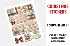 Christmas Stickers Sheet, Printable Stickers Product Image 1