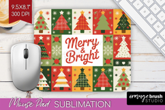 Vintage Christmas Mouse Pad Sublimation - Retro Xmas PNG Product Image 1
