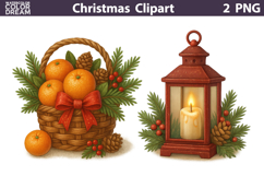 Vintage Christmas Clipart | Cute Christmas Sublimation Product Image 1