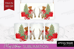 Vintage Christmas Mug Wrap - Retro Xmas Mug PNG Sublimation Product Image 1