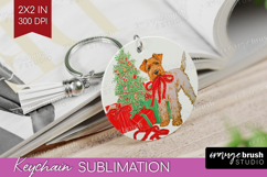 Vintage Christmas Keychain PNG - Retro Xmas Keychain Product Image 1