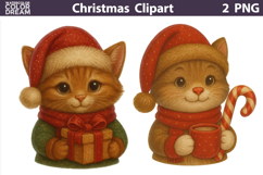 Vintage Christmas Clipart | Cute Animals Sublimation Product Image 1