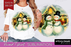 Vintage Christmas Round Tshirt Background - Retro Xmas PNG Product Image 1