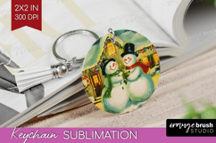 Vintage Christmas Keychain PNG - Retro Xmas Keychain Product Image 1