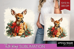 Vintage Christmas Tote Bag - Retro Xmas Tote Bag PNG Product Image 1