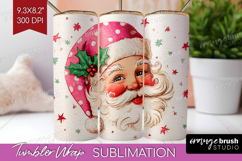 Vintage Christmas Tumbler Wrap - Retro Xmas Tumbler PNG Product Image 1