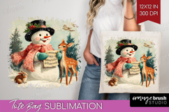 Vintage Christmas Tote Bag - Retro Xmas Tote Bag PNG Product Image 1