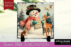 Vintage Christmas Slate PNG - Retro Xmas Square Slate Product Image 1