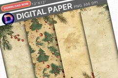 Vintage Christmas Digital Paper Product Image 1