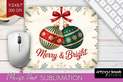 Vintage Christmas Mouse Pad Sublimation - Retro Xmas PNG Product Image 1