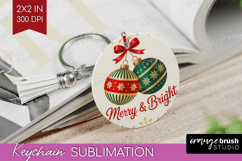 Vintage Christmas Keychain PNG - Retro Xmas Keychain Product Image 1