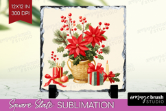 Vintage Christmas Slate PNG - Retro Xmas Square Slate Product Image 1