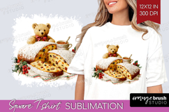 Vintage Christmas Square Tshirt Background - Retro Xmas PNG Product Image 1