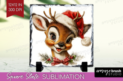 Vintage Christmas Slate PNG - Retro Xmas Square Slate Product Image 1