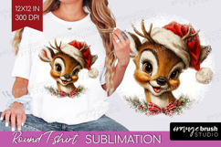 Vintage Christmas Round Tshirt Background - Retro Xmas PNG Product Image 1