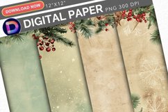 Vintage Christmas Digital Paper Product Image 1