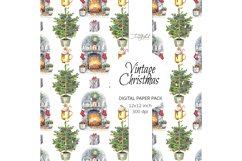 Vintage Christmas digital paper - 14 designs Product Image 2