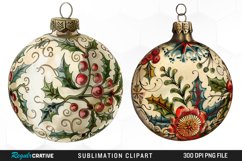 Vintage Christmas Baubles Image Clipart Product Image 1