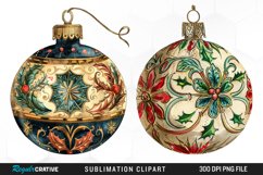 Vintage Christmas Baubles Image Clipart Product Image 1