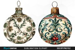 Vintage Christmas Baubles Design Clipart Product Image 1