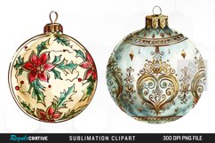 Vintage Christmas Baubles Image Clipart Product Image 1