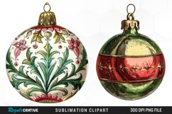 Vintage Christmas Baubles Design Clipart Product Image 1