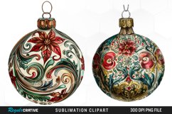 Vintage Christmas Baubles Design Clipart Product Image 1