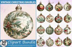 Vintage Christmas Baubles Clipart Bundle Product Image 1