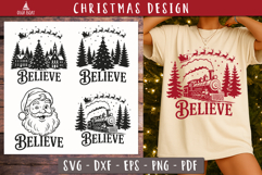 Vintage Christmas Believe SVG Christmas train Santa 