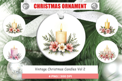 Ornament Vintage Christmas Candles Watercolor Product Image 1
