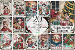 Vintage Christmas Cards PNG Bundle Product Image 1