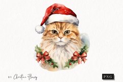 Vintage Festive Cat Clipart | Christmas Clipart Product Image 1