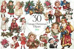 Vintage Christmas Sublimation Clipart Product Image 1